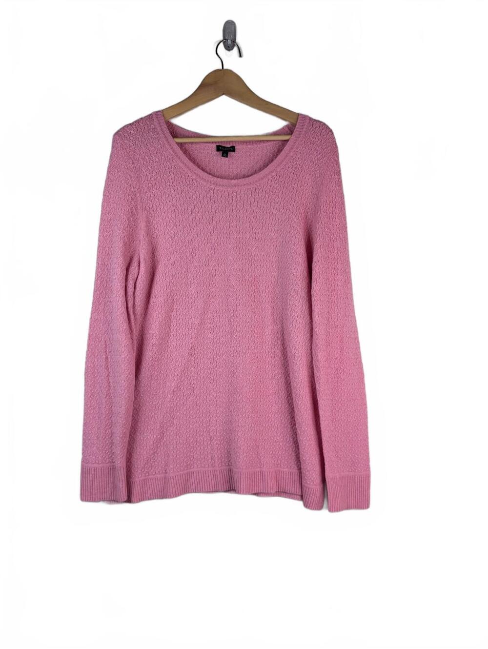 Talbots Pink Lambswool Blend Textured Knit Sweater XL
